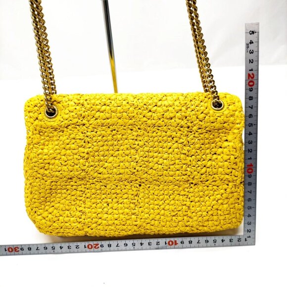 Saint Laurent Shoulder Bag Yellow Straw 995-070325 - Picture 2 of 13